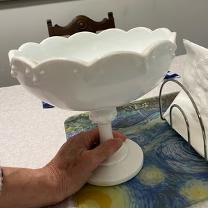 Fenton milk glass vase